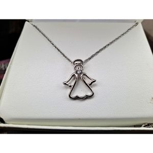Sterling silver angel necklace with 1/10 diamond